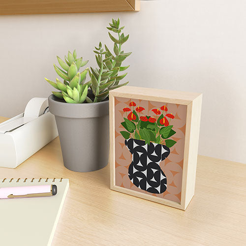 Coco de Paris Green plant retro style 7 Framed Mini Art Print