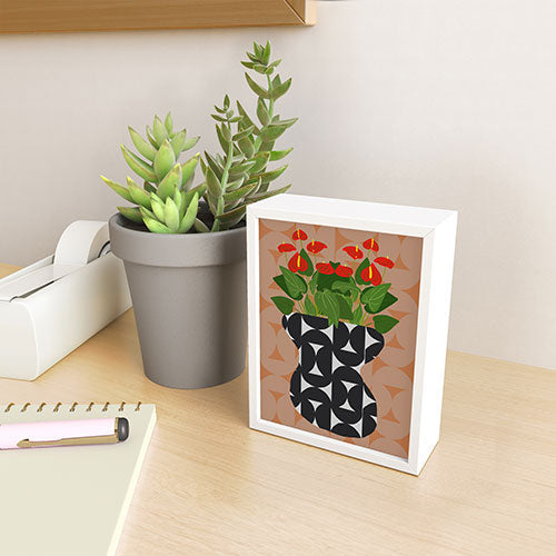 Coco de Paris Green plant retro style 7 Framed Mini Art Print