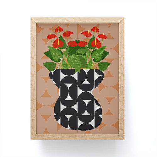 Coco de Paris Green plant retro style 7 Framed Mini Art Print