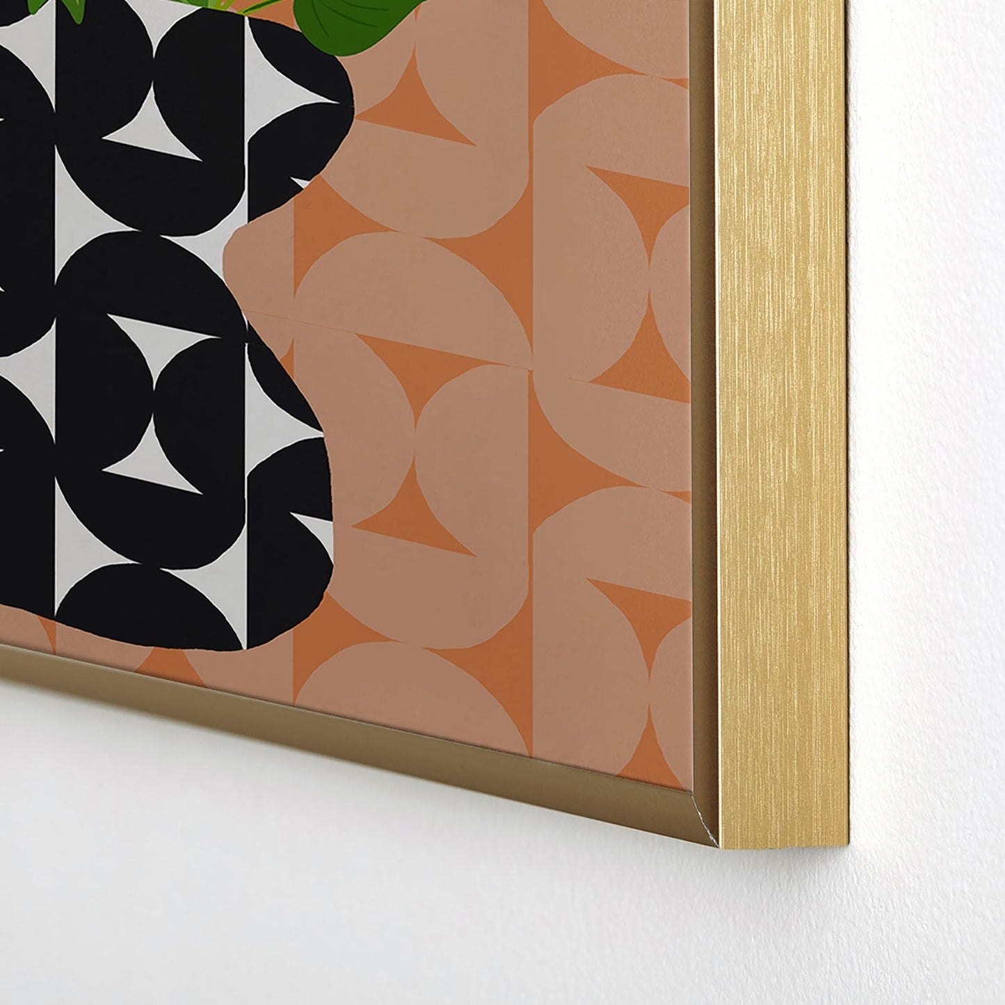 Coco de Paris Green plant retro style 7 Square Metal Framed Art Print