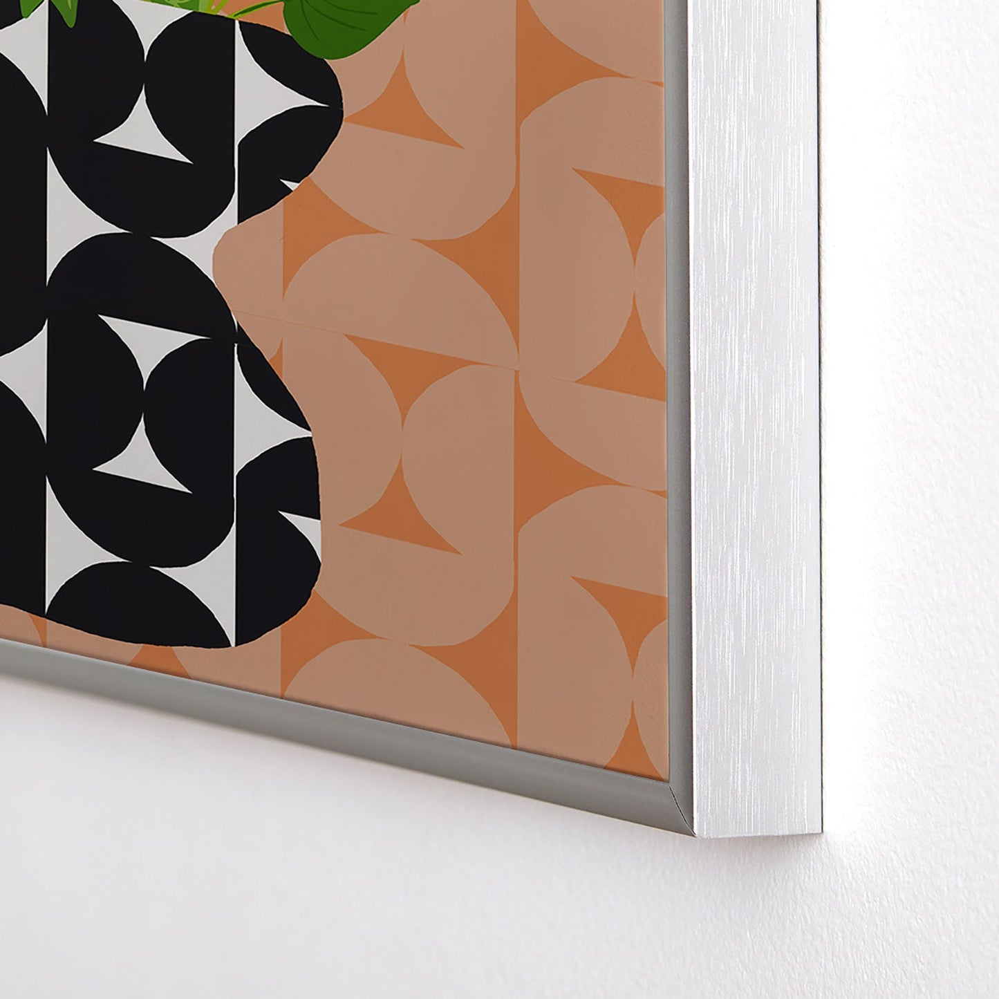 Coco de Paris Green plant retro style 7 Square Metal Framed Art Print