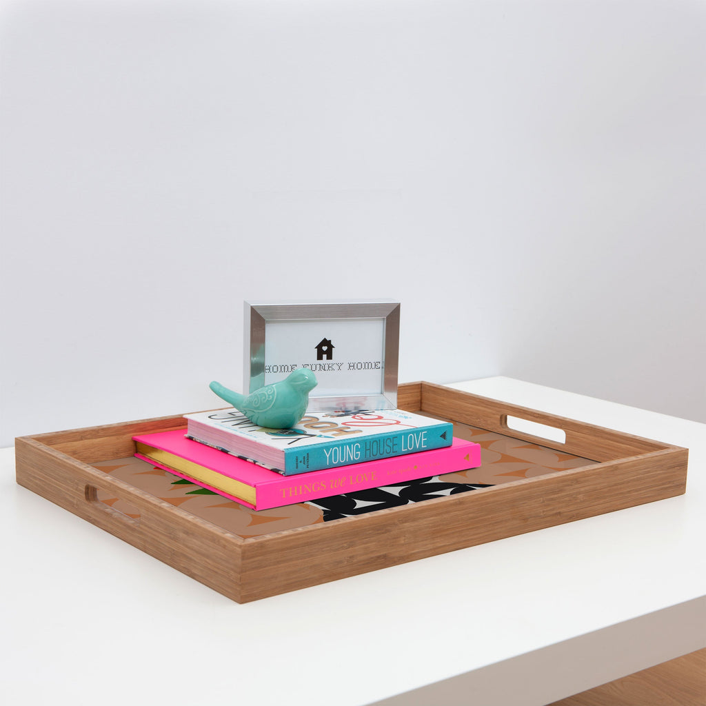 Coco de Paris Green plant retro style 7 Rectangular Tray
