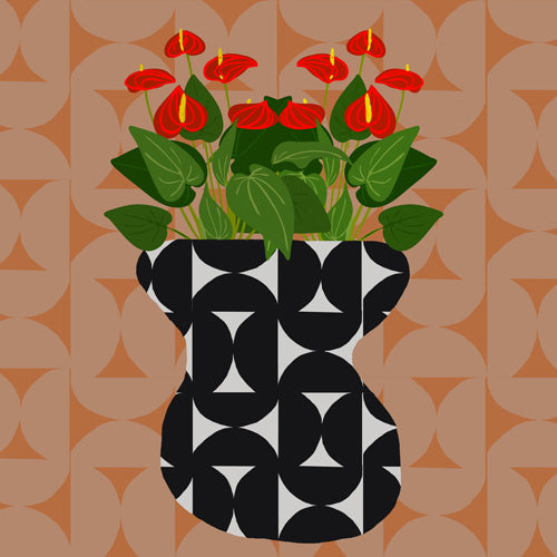 Coco de Paris Green plant retro style 7 Shower Curtain