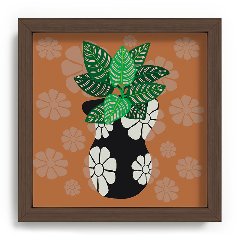 Coco de Paris Green plant retro style 8 Recessed Framing Square