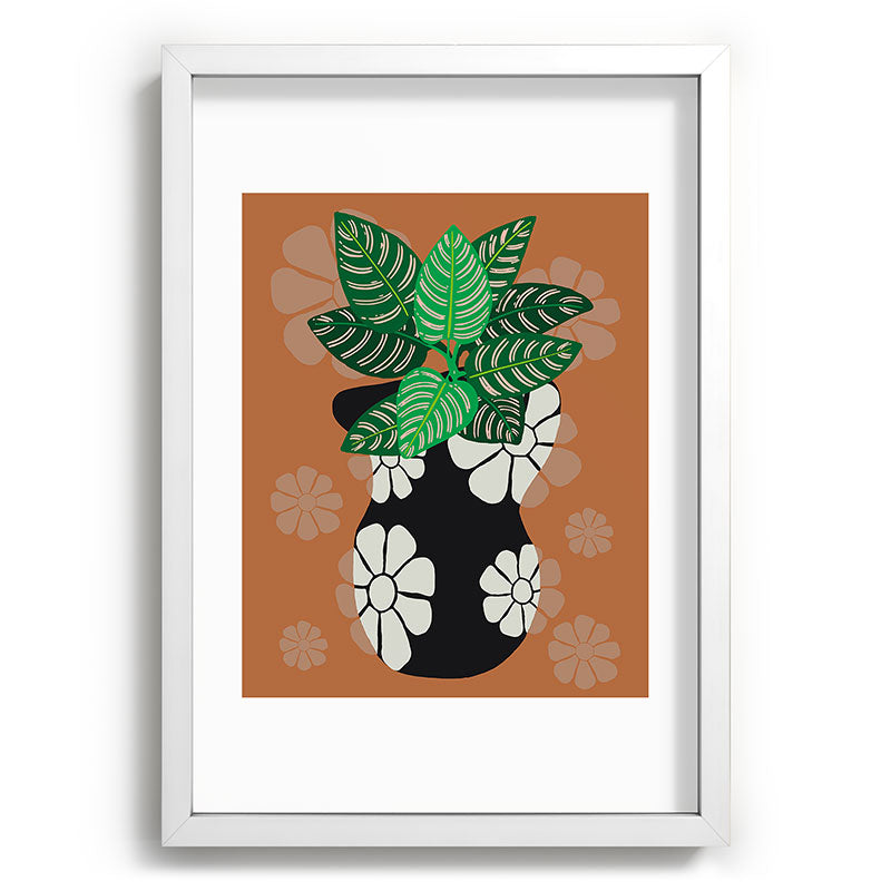 Coco de Paris Green plant retro style 8 Recessed Framing Rectangle