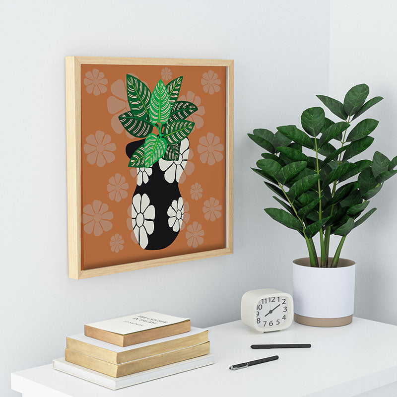 Coco de Paris Green plant retro style 8 Recessed Framing Square