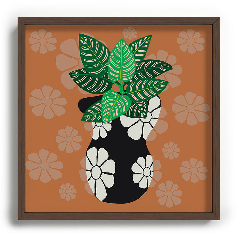 Coco de Paris Green plant retro style 8 Recessed Framing Square