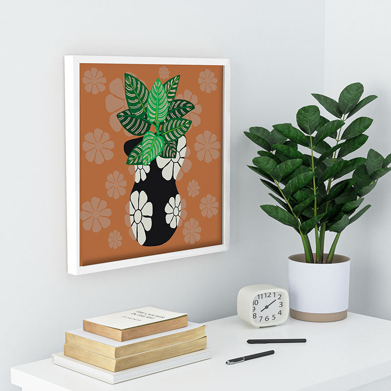 Coco de Paris Green plant retro style 8 Recessed Framing Square