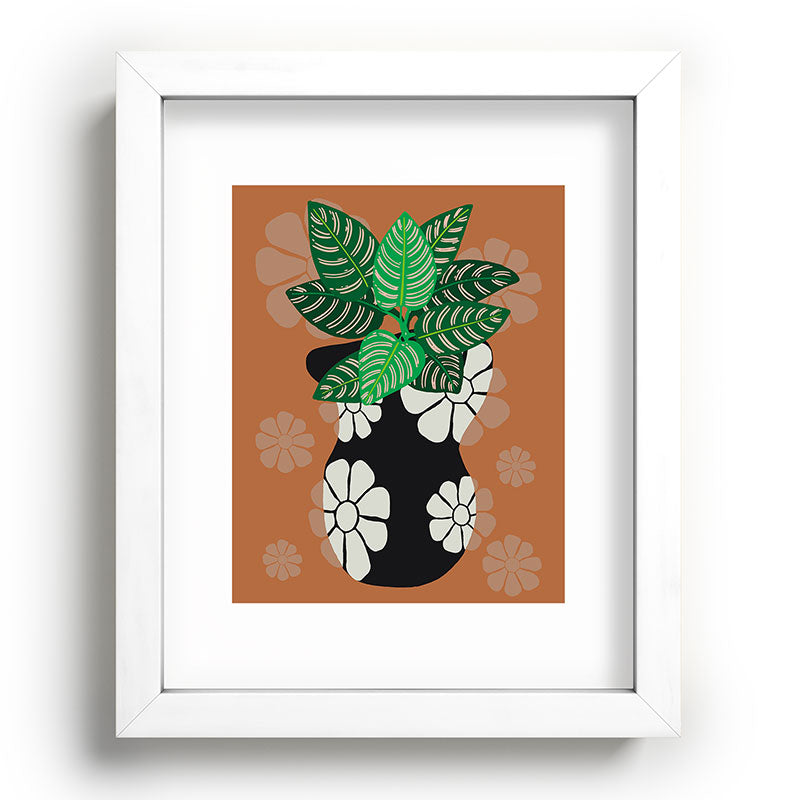 Coco de Paris Green plant retro style 8 Recessed Framing Rectangle
