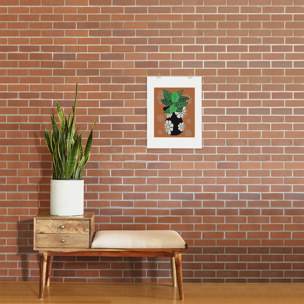 Coco de Paris Green plant retro style 8 Art Print