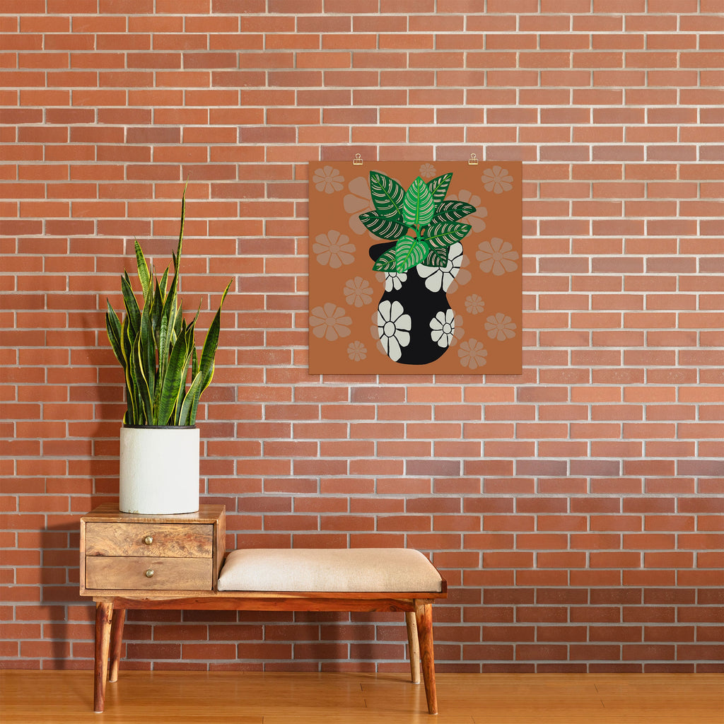 Coco de Paris Green plant retro style 8 Art Print