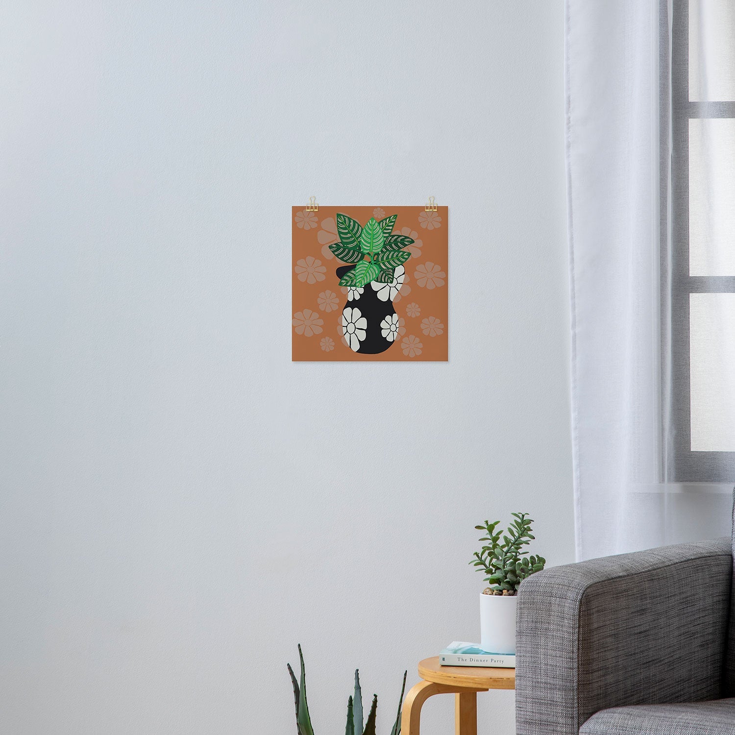 Coco de Paris Green plant retro style 8 Art Print