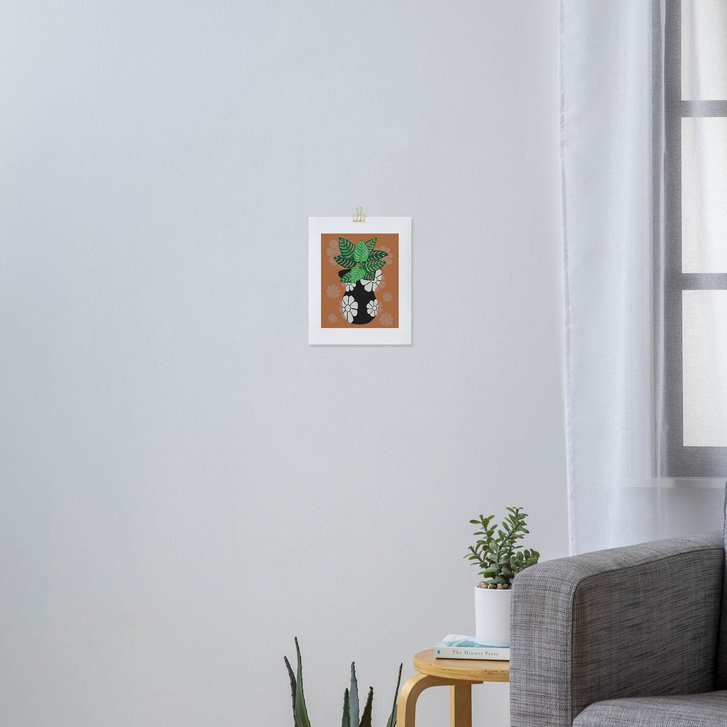 Coco de Paris Green plant retro style 8 Art Print
