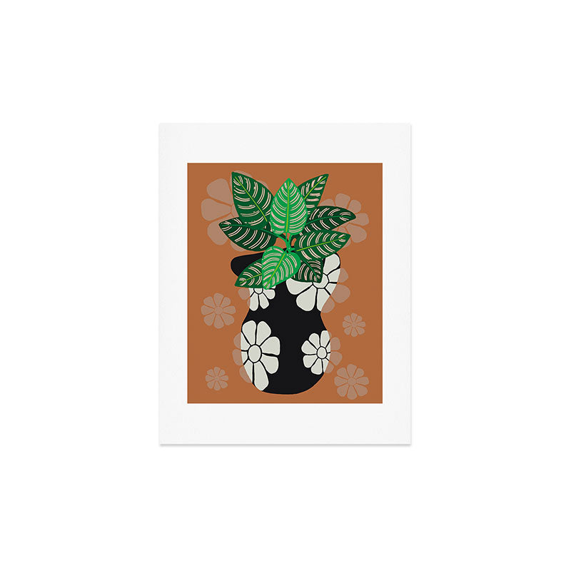Coco de Paris Green plant retro style 8 Art Print