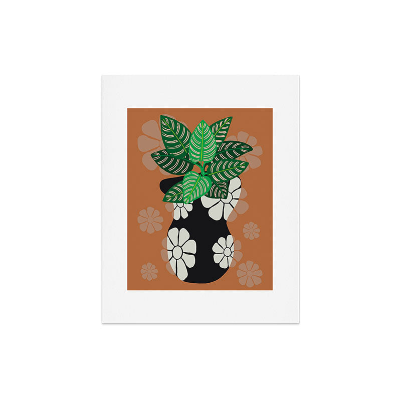Coco de Paris Green plant retro style 8 Art Print