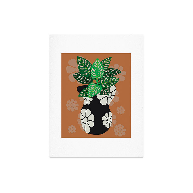 Coco de Paris Green plant retro style 8 Art Print