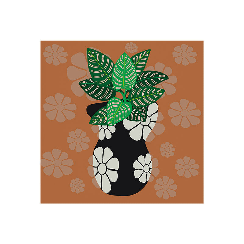 Coco de Paris Green plant retro style 8 Art Print