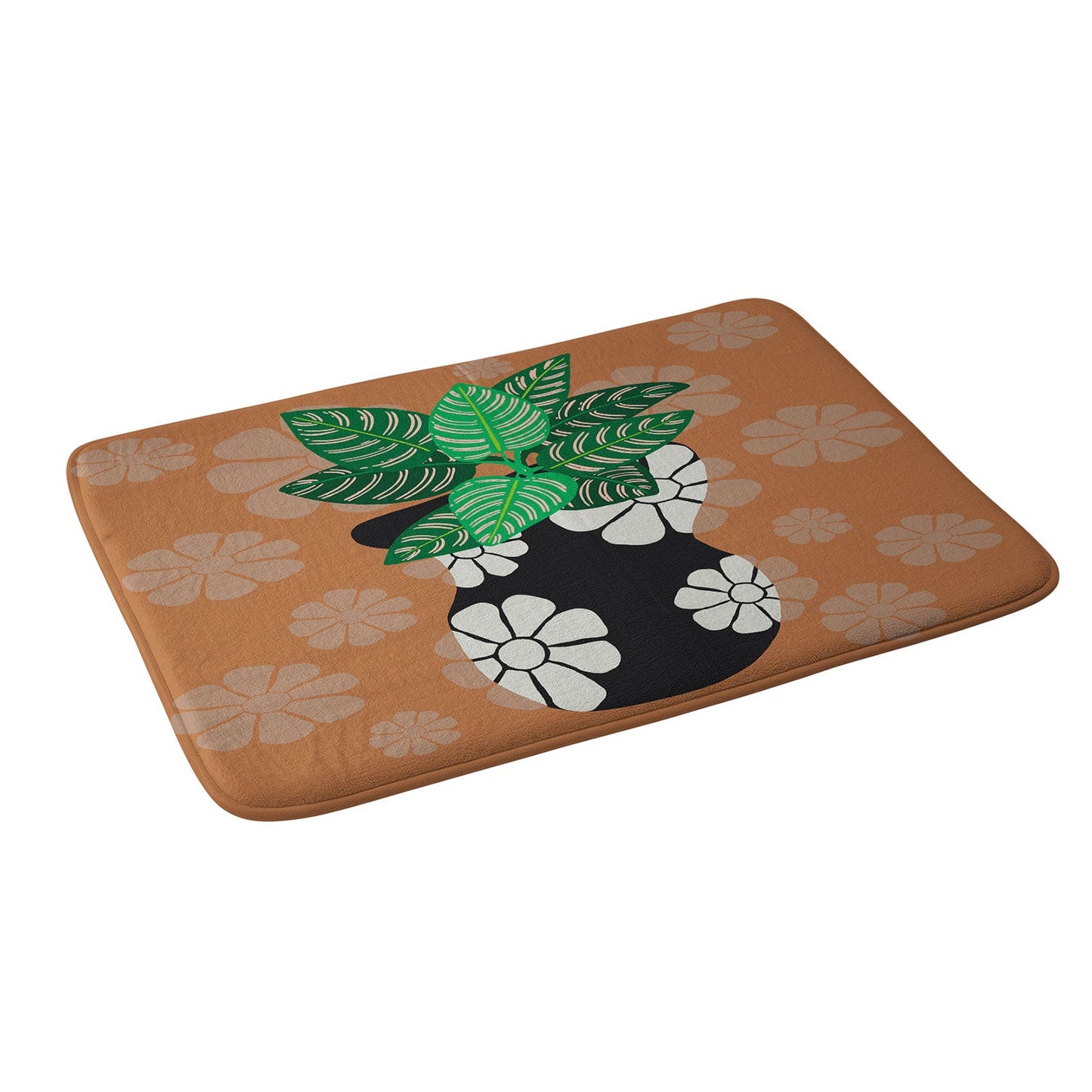 Coco de Paris Green plant retro style 8 Memory Foam Bath Mat