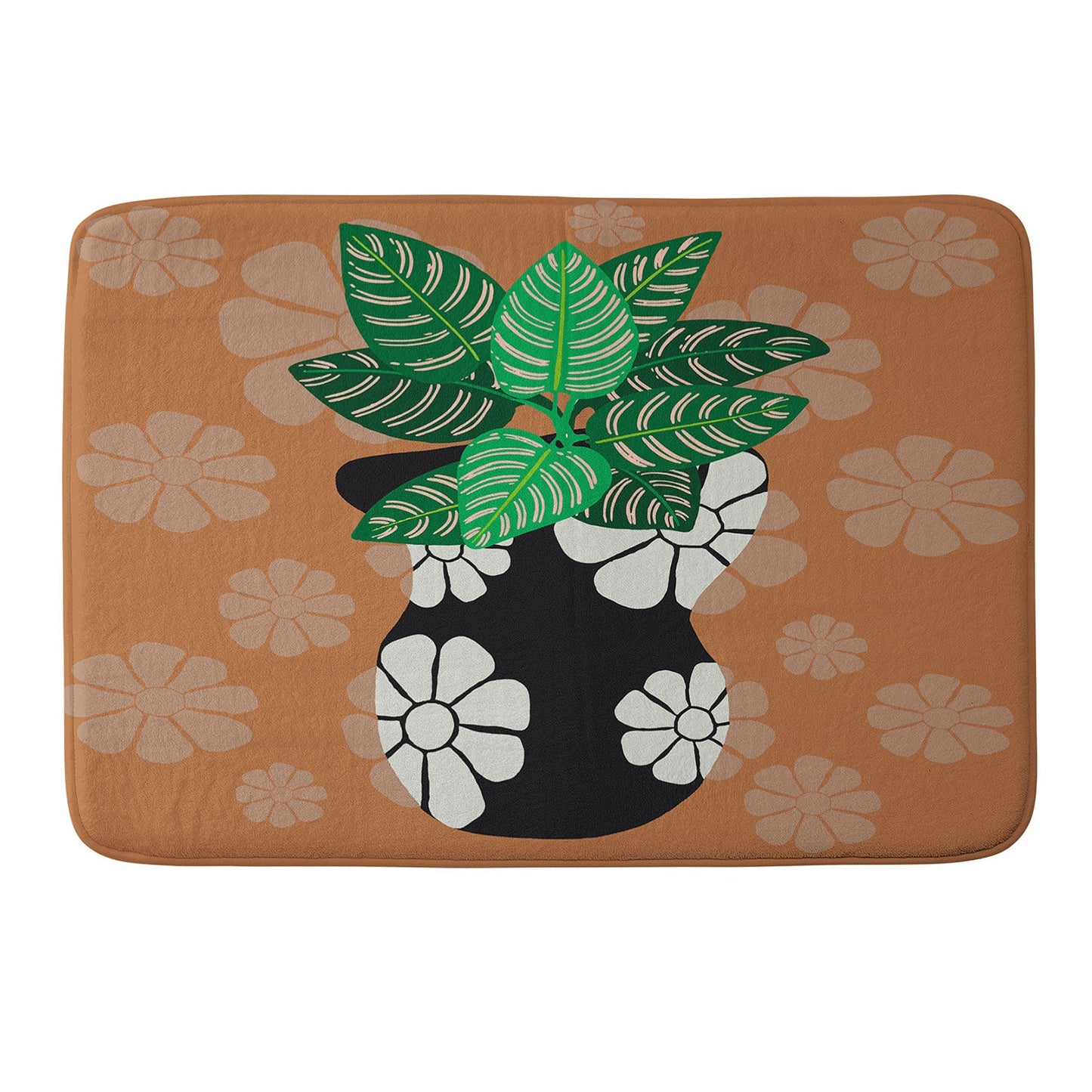 Coco de Paris Green plant retro style 8 Memory Foam Bath Mat