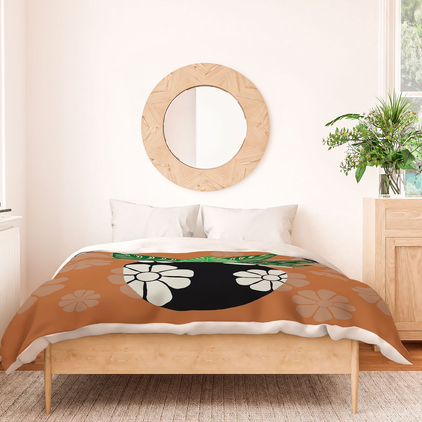 Coco de Paris Green plant retro style 8 Duvet Cover