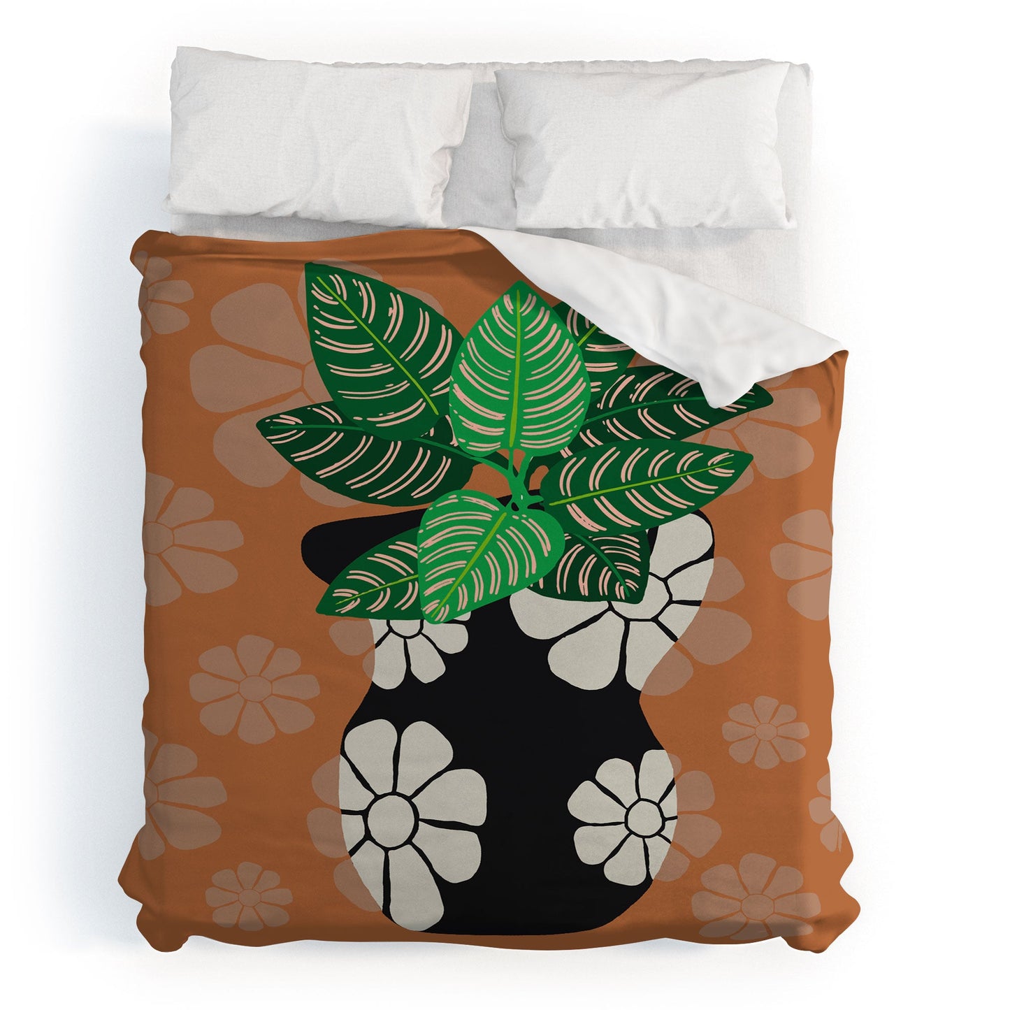 Coco de Paris Green plant retro style 8 Duvet Cover
