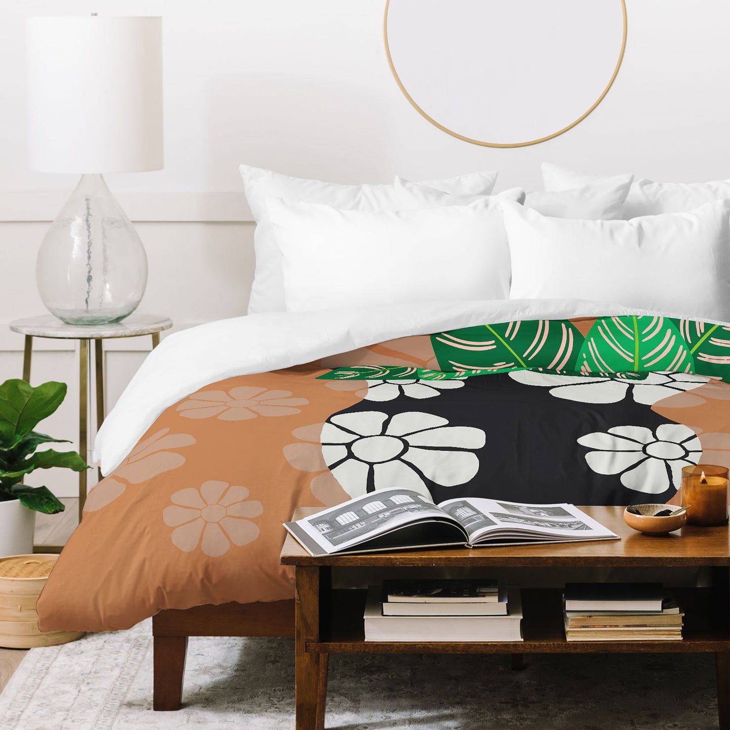 Coco de Paris Green plant retro style 8 Duvet Cover