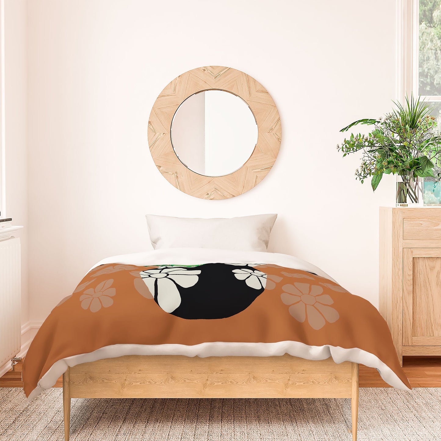 Coco de Paris Green plant retro style 8 Duvet Cover