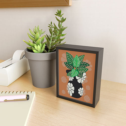 Coco de Paris Green plant retro style 8 Framed Mini Art Print