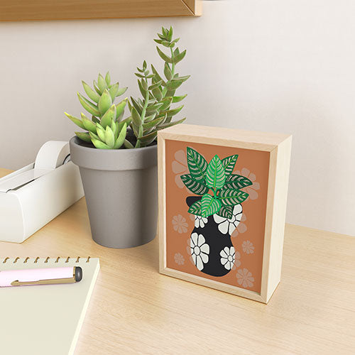 Coco de Paris Green plant retro style 8 Framed Mini Art Print