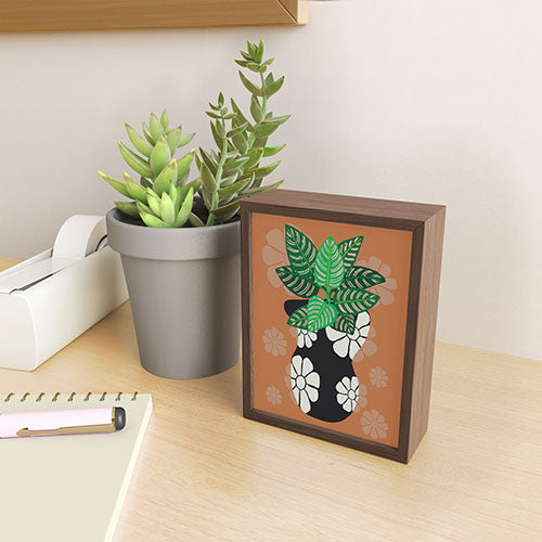 Coco de Paris Green plant retro style 8 Framed Mini Art Print