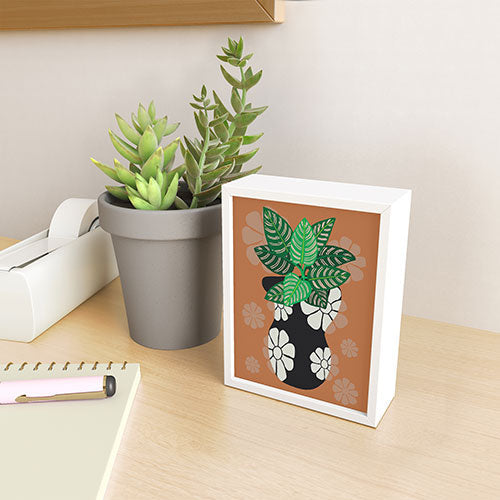 Coco de Paris Green plant retro style 8 Framed Mini Art Print