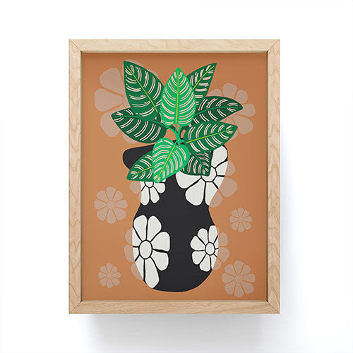 Coco de Paris Green plant retro style 8 Framed Mini Art Print
