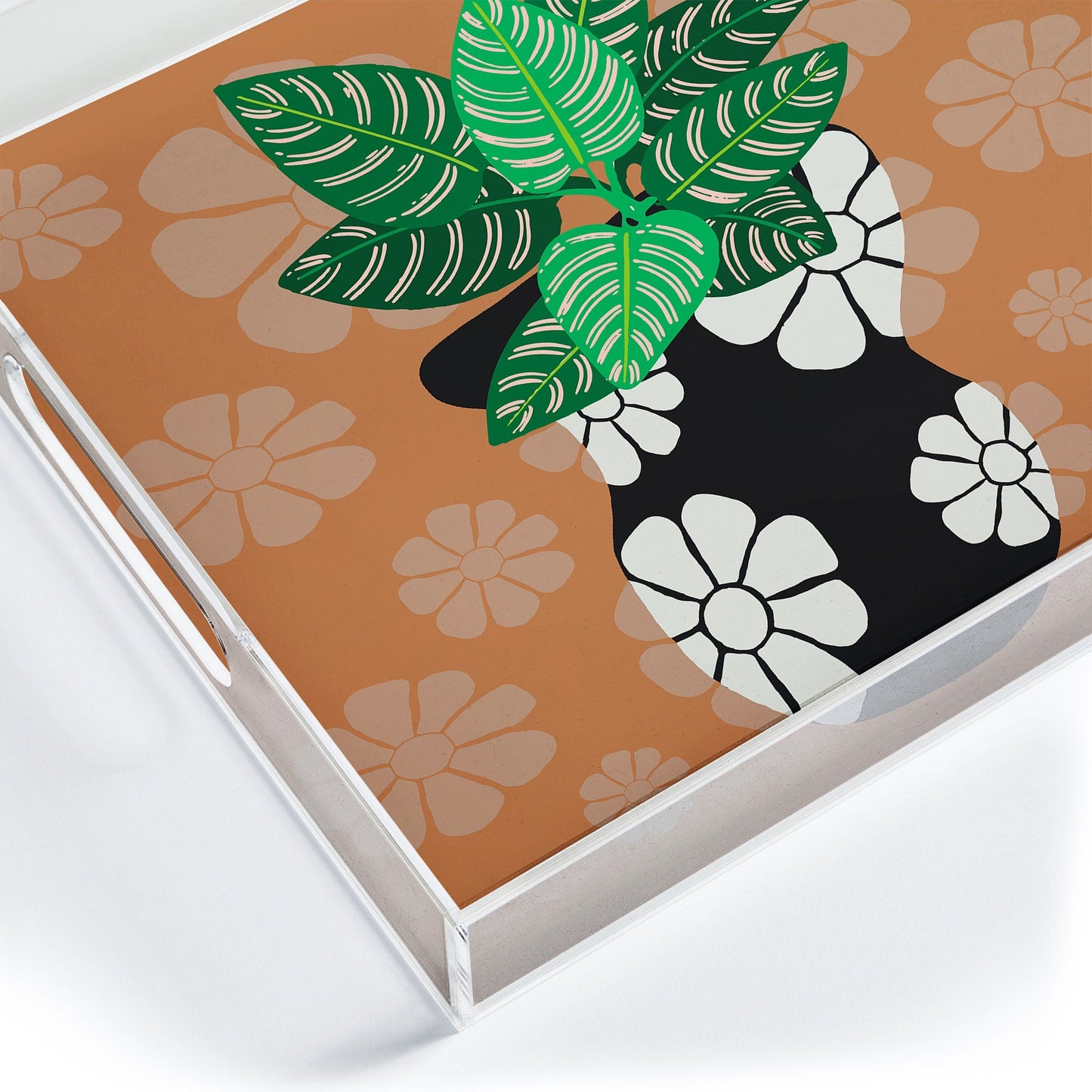 Coco de Paris Green plant retro style 8 Acrylic Tray