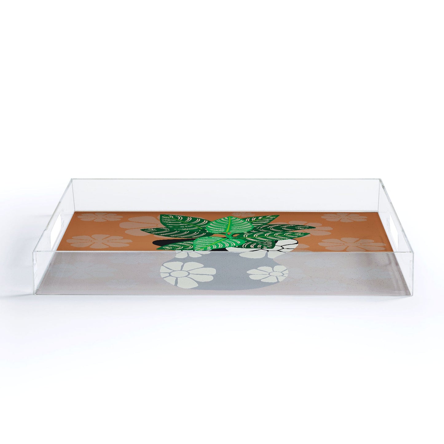 Coco de Paris Green plant retro style 8 Acrylic Tray