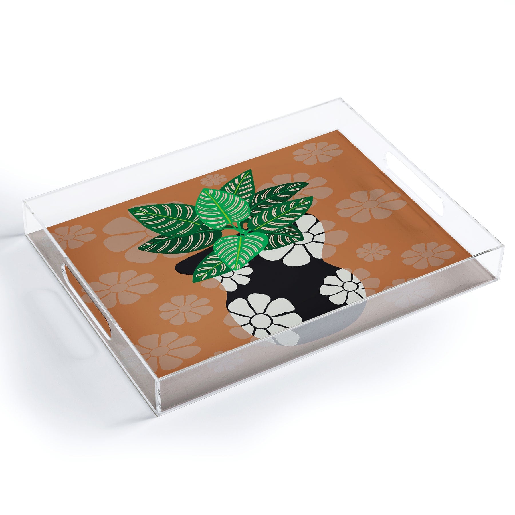 Coco de Paris Green plant retro style 8 Acrylic Tray