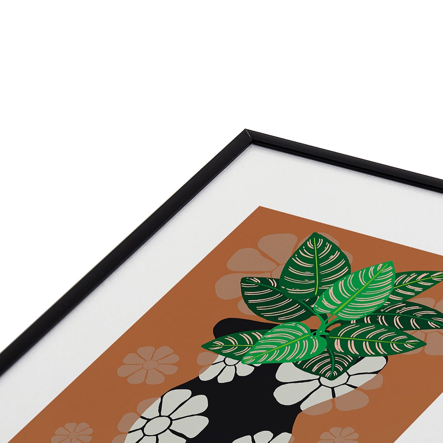 Coco de Paris Green plant retro style 8 Metal Framed Art Print
