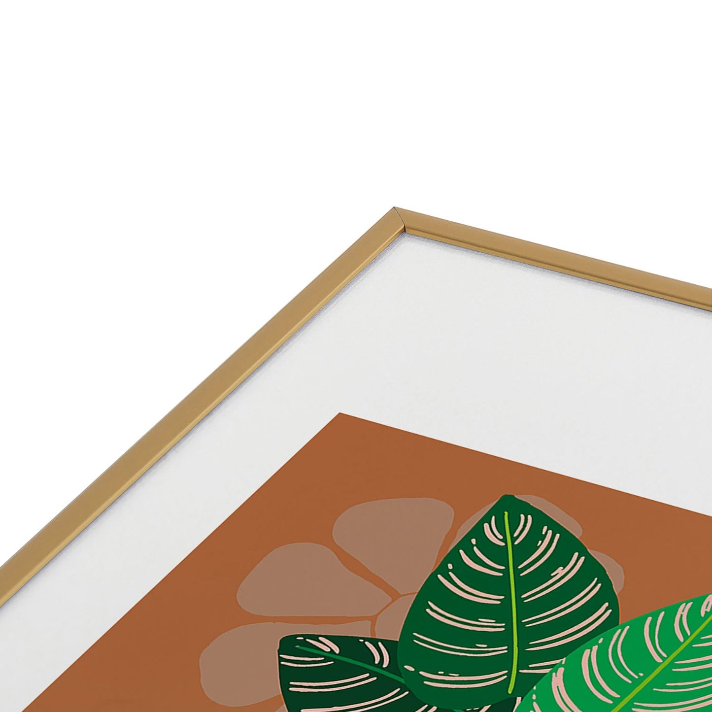 Coco de Paris Green plant retro style 8 Metal Framed Art Print