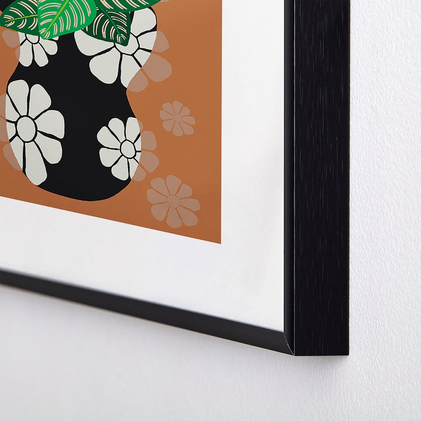 Coco de Paris Green plant retro style 8 Metal Framed Art Print