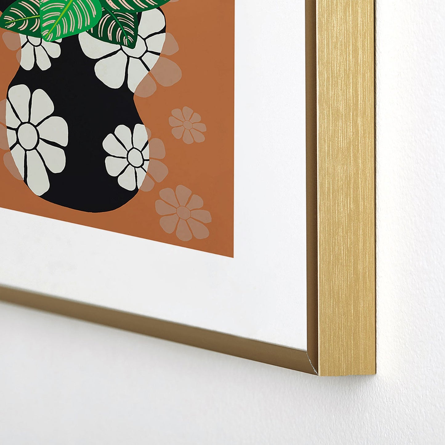 Coco de Paris Green plant retro style 8 Metal Framed Art Print