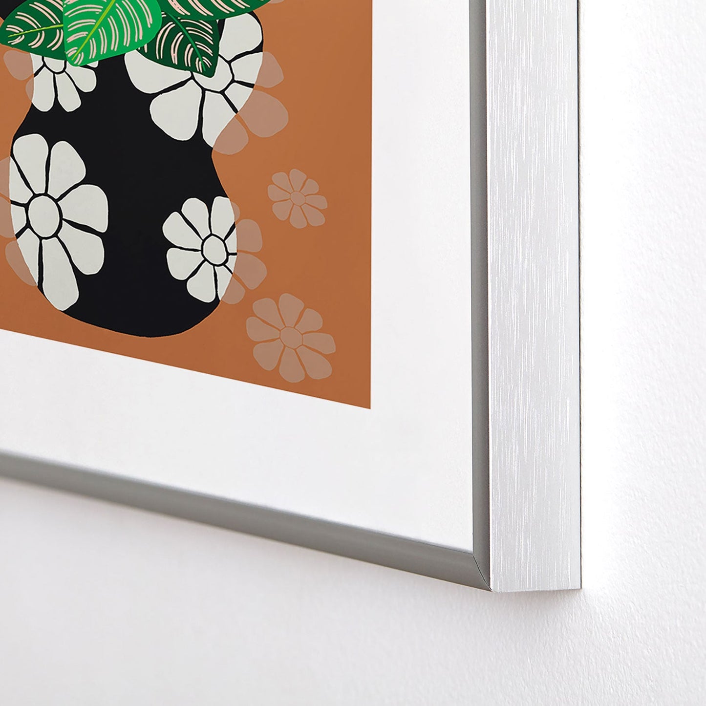 Coco de Paris Green plant retro style 8 Metal Framed Art Print