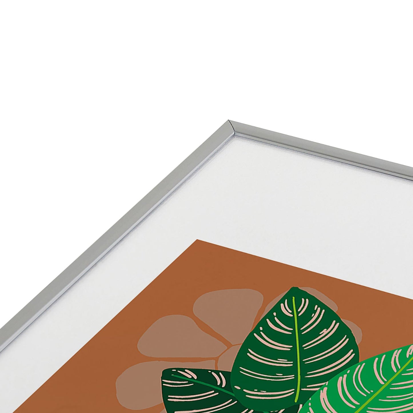 Coco de Paris Green plant retro style 8 Metal Framed Art Print