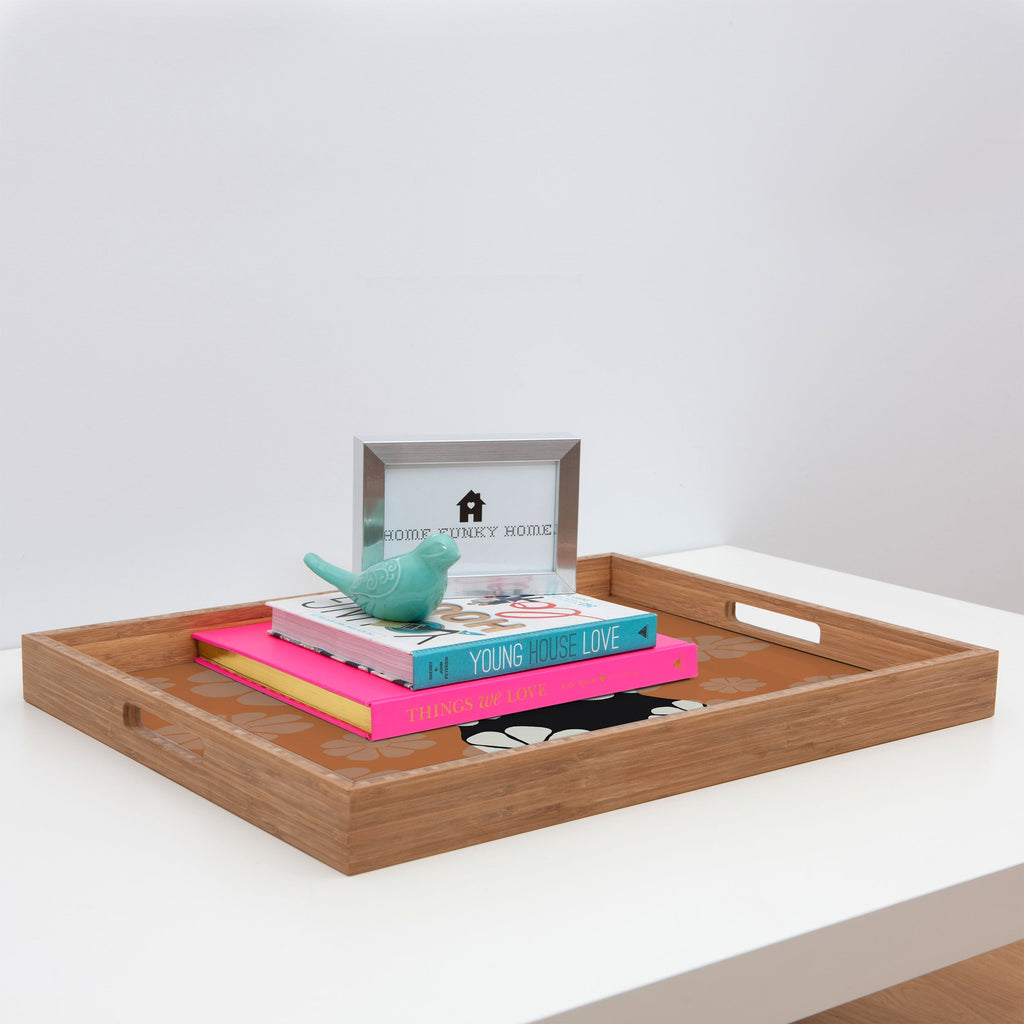 Coco de Paris Green plant retro style 8 Rectangular Tray