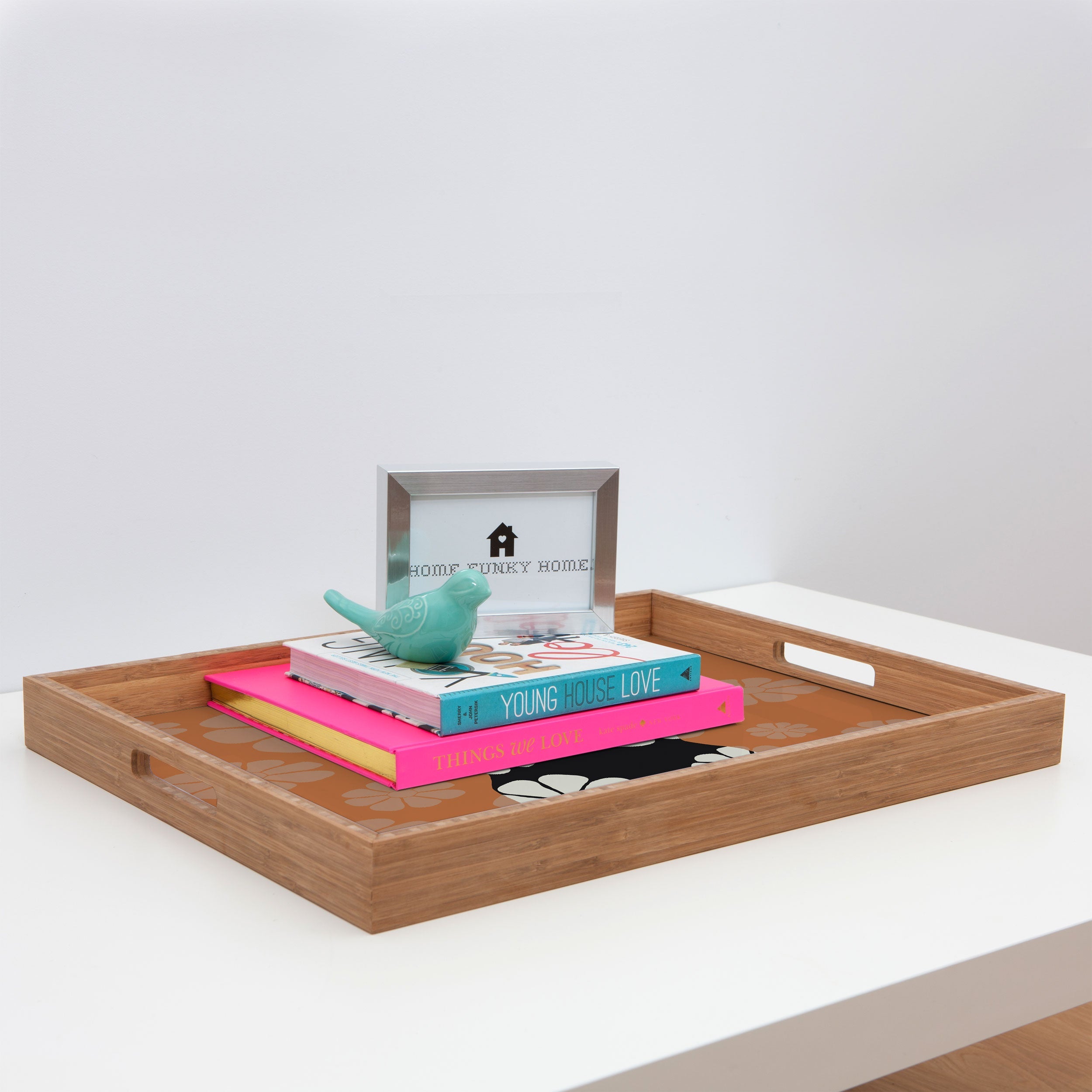 Coco de Paris Green plant retro style 8 Rectangular Tray