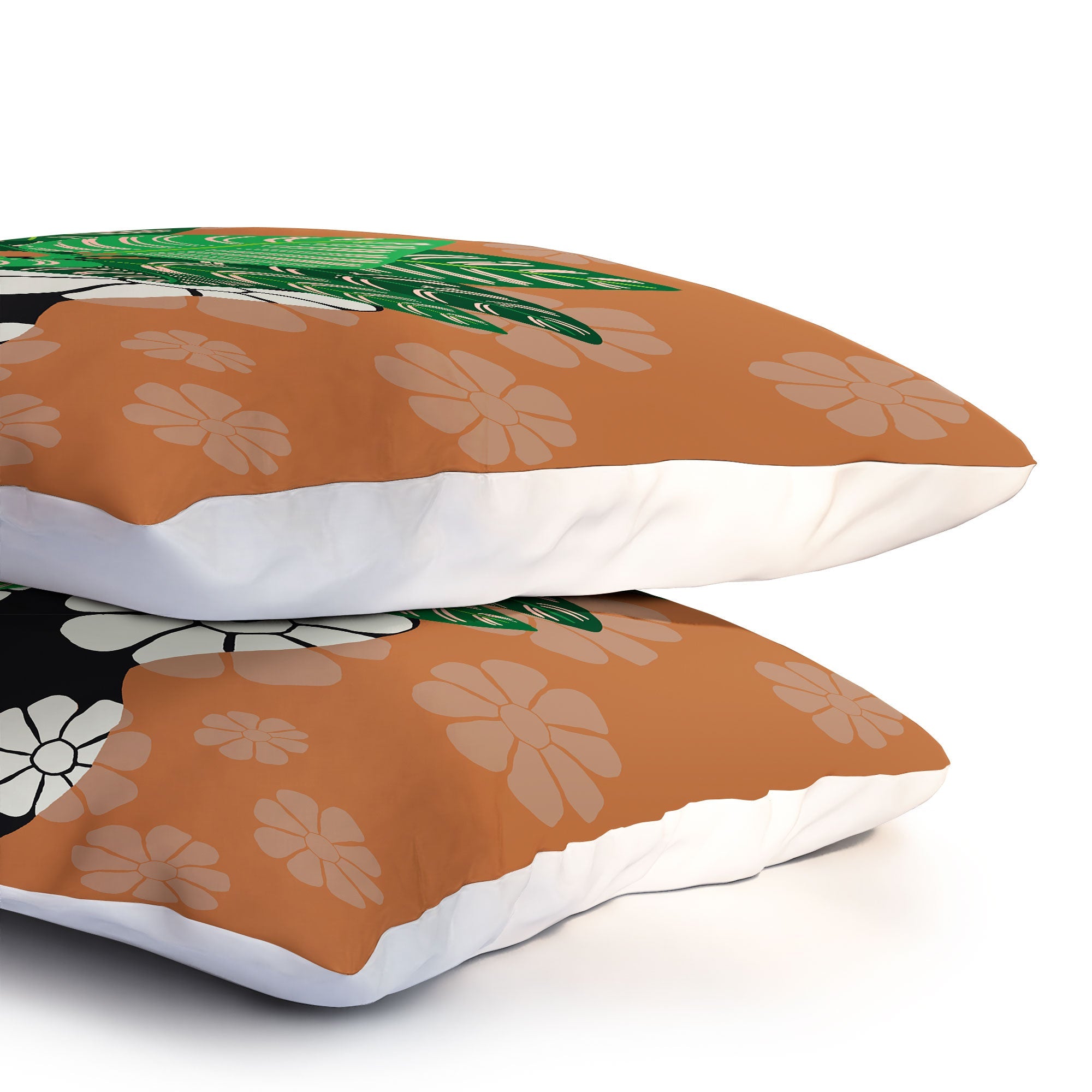 Coco de Paris Green plant retro style 8 Pillow Shams