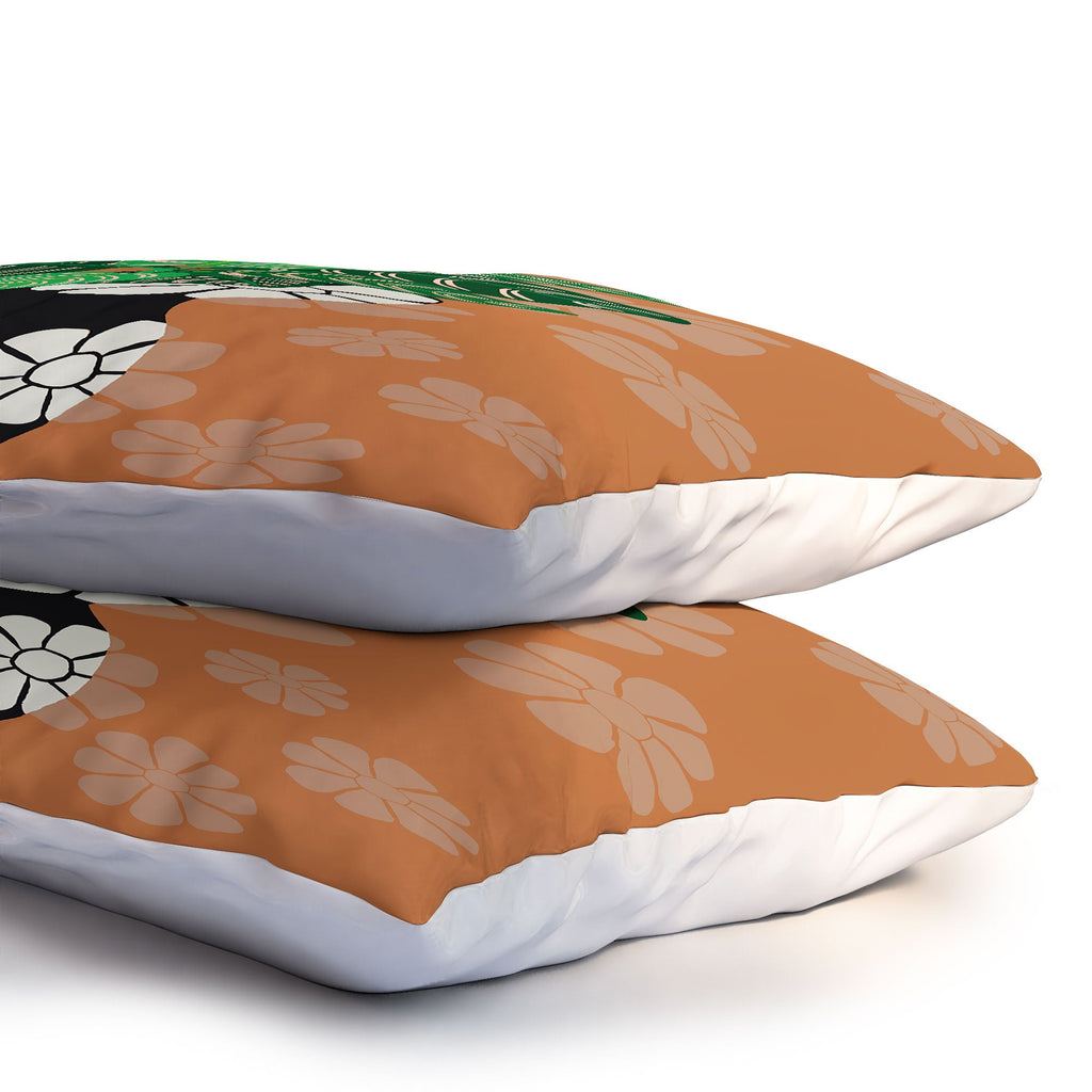 Coco de Paris Green plant retro style 8 Pillow Shams