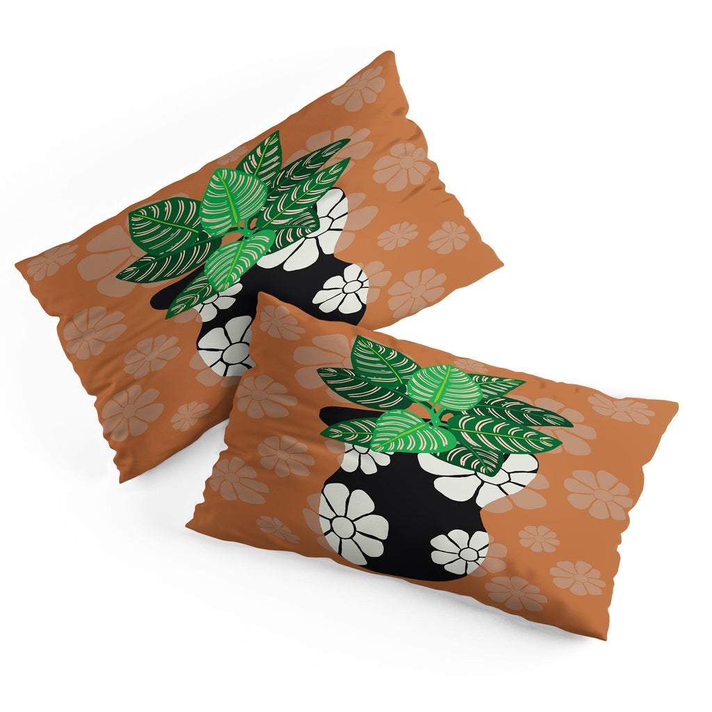 Coco de Paris Green plant retro style 8 Pillow Shams