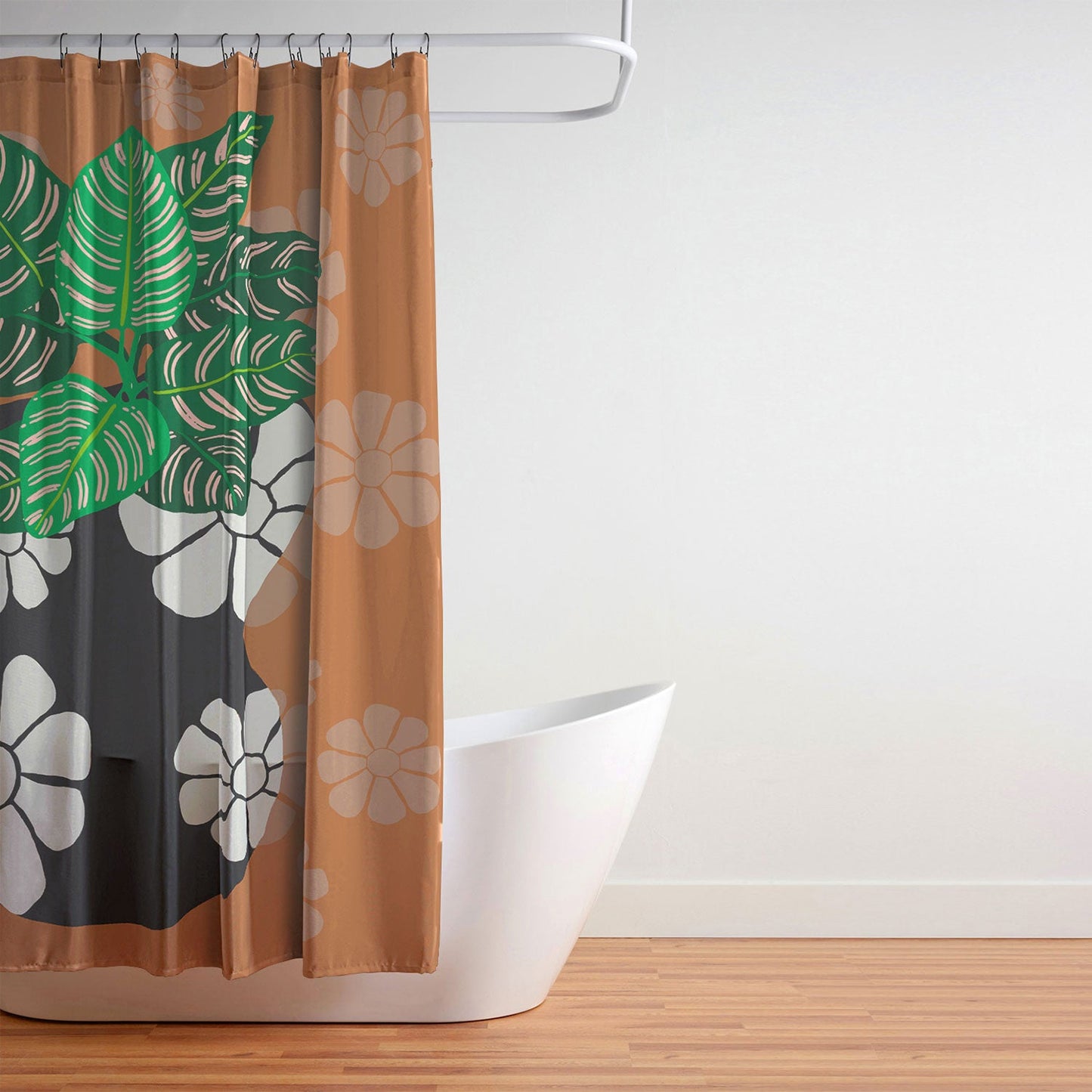 Coco de Paris Green plant retro style 8 Shower Curtain