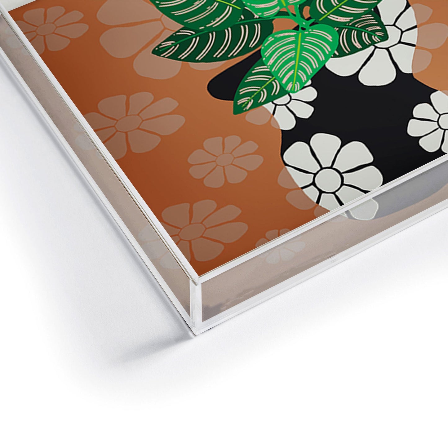 Coco de Paris Green plant retro style 8 Acrylic Tray