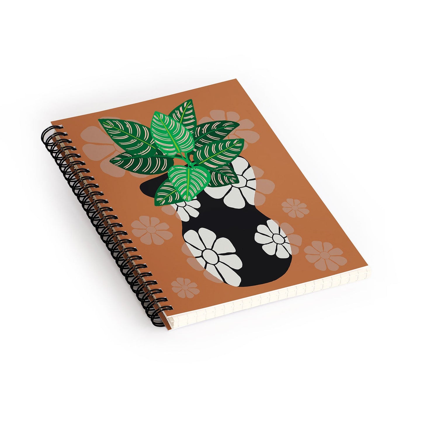 Coco de Paris Green plant retro style 8 Spiral Notebook