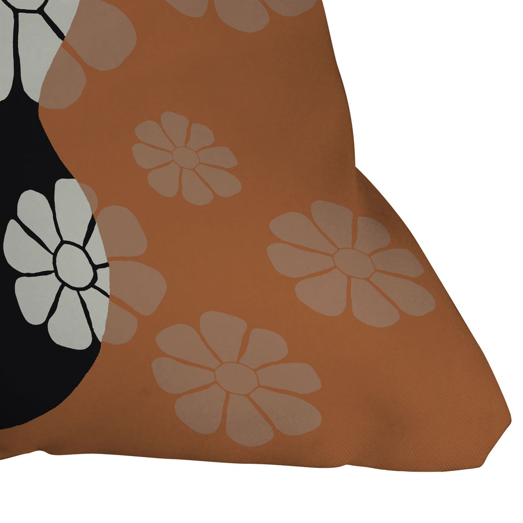 Coco de Paris Green plant retro style 8 Throw Pillow